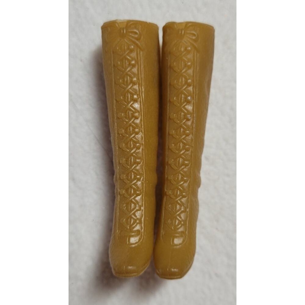 Vintage Mattel Barbie Brown Squishy Go-go Boots - 70s - Marked KOREA
